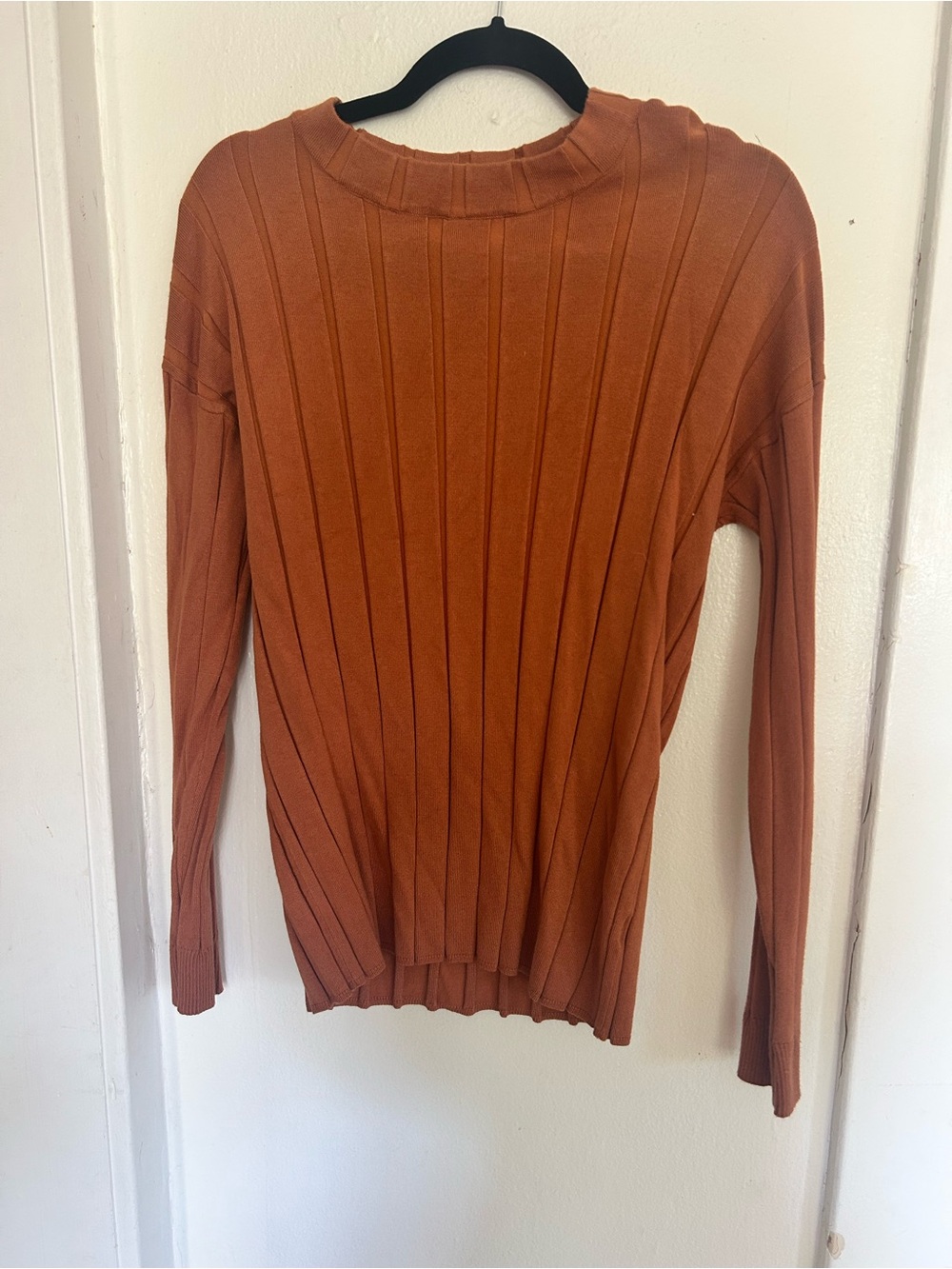 Roolee Rust Ribbed Lightweight Sweater
